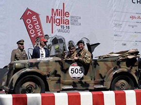 Fiat 508M della Scuola dell'Arma Trasporti e Materiali dell'Esercito alla partenza