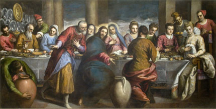 Jacopo Negretti detto Palma il Giovane (Venezia, 1548 circa-1628) Nozze di Cana
1595-1604 circa. Olio su tela, cm 200 x 392. Collezione  privata

