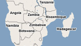 Mozambico map