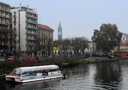 La Darsena con il campanile di Sant'Eustorgio sullo sfondo