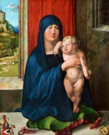 Albrecht Dürer, Madonna con bamino (Haller Madonna), 1498 della collezione Kress, National Gallery of Art, Washington DC 
