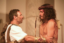 Pilato e Gesù nella ricostruzione brasiliana della Gerusalemme di duemila anni fa (Foto: Rafael Medeiros) 