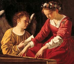 Orazio Gentileschi, Santa Cecilia suona la spinetta - copia