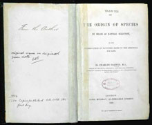 Prima edizione degli scritti sull'Origine della Specie