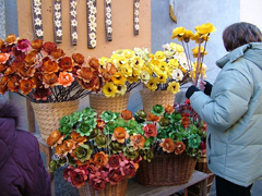 Bouquet di fiori di legno