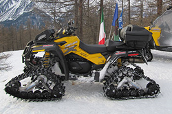 Alto Cadore. Neve, velocità e divertimento 2 Il quad Outlander 800 Mrx Commander