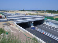 Passante di Mestre, vista della galleria sull'Autostrada A27 