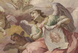 La pittura del Settecento in Valtellina 1 Pietro Ligari, Angelo con il Velo della Veronica, simbolo della Passione, collegiata di San Giovanni Battista