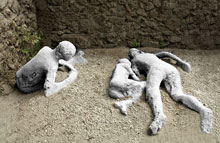 Pompei, calco di una famiglia sorpresa dall'eruzione
