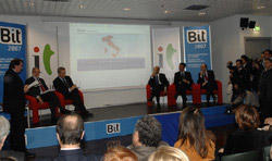 Un momento della conferenza alla Bit