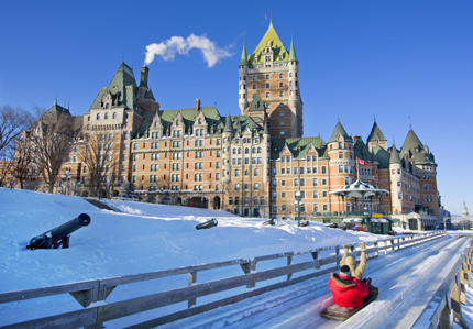 Québec Lo Chateau Frontenac domina l'orizzonte di Quebec City