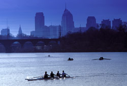 Tramonto sul fiume Schuylkill