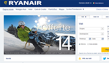 Ryanair semplifica sito web e prenotazioni