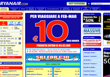 Accordo Ryanair-Booking.com 4 La pagina principale del portale della compagnia aerea