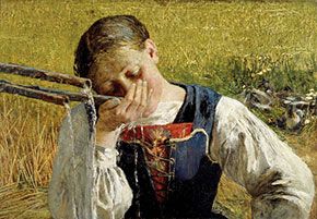 Segantini, Costume grigionese (ritratto di Barbara Huffer), 1887.
St. Moritz, Museo Segantini, deposito della Fondazione Otto Fischbacher - Giovanni Segantini 
