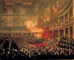 Il Senato riunito in un dipinto dell'epoca risorgimentale