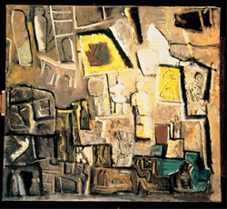 Mario Sironi, Composizione, 1957, olio su tela, 90x100 cm, collezione privata