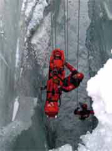 Un'operazione di soccorso alpino