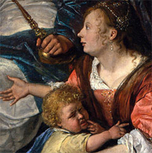 Jan Steen, Mosè calpesta la corona del faraone, particolare