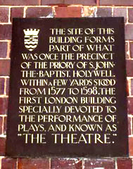 Shakespeare Targa commemorativa in Curtain Road