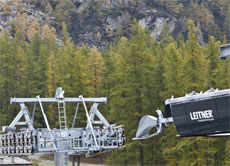 Lavori in corso sulla telecabina. Foto di repertorio Monterosa SKi