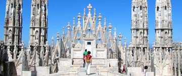 Milano, la terrazza del Duomo