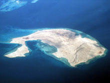 L'isola di Tiran vista dal satellite