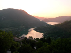 Tramonto sul lago di Turano da Paganico Sabino