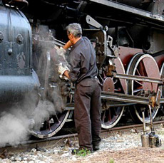 Volontario al lavoro per l'