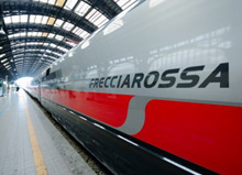 Il Frecciarossa nella stazione Centrale di Milano