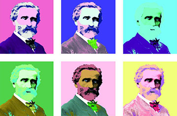 Buon compleanno, Verdi! 4 Verdi in stile Andy Warhol