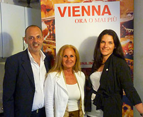 Da sinistra, Maurizio Casatriste (Cts), Brigitte Wilhelmer (Responsabile Centro Sud Austria Turismo), Isabella Rauter (Ente per il Turismo di Vienna)