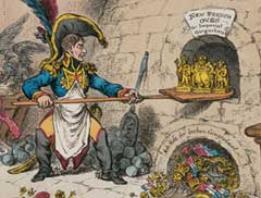 Vignetta di James Gillray, Il panettiere francese “sforna” una nuova serie di re, 1806, a Berlino