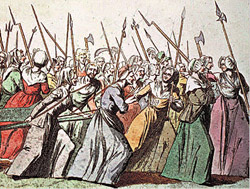 Donne in marcia su Versailles nell'ottobre del 1789