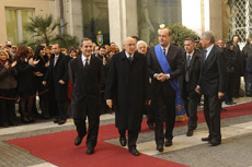 Giorgio Napolitano e Nicola Zingaretti a Palazzo Valentini