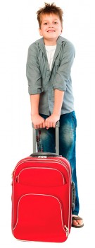 Terra alla Luna, bambino valigia
