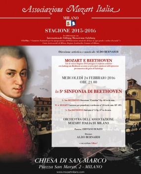 Locandina concerto Mozart e Beethoven