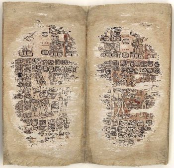 Messico pagine-di-uno-dei-pochi-libri-sopravvissuti-dei-Maya