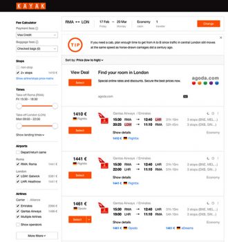 Motore di ricerca kayakeu